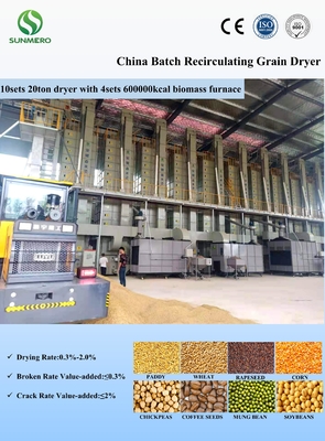 L'approbation de la CE a mélangé le dessiccateur de grain d'écoulement, systèmes de séchage de grain 22 Ton Per Batch